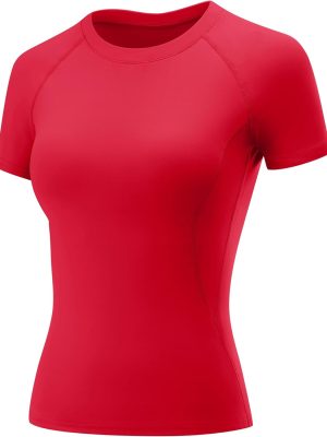 Womens Workout Tops Short Sleeve Raglan Athletic Shirts Yoga Gym Crewneck Quick Dry Tshirts
