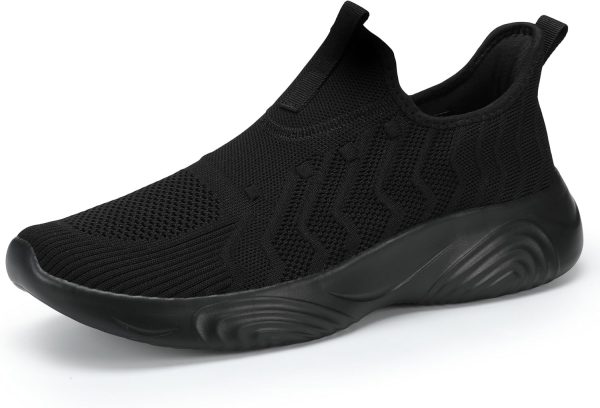 Mens Slip On Walking Shoes Lightweight Non Slip Gym Workout Running Shoes Mesh Breathable Cushion Fashion Tennis Athletic Casual Sneakers