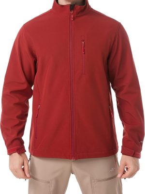 Men's Softshell Jacket Fleece Lined Windbreaker,Lightweight Water Resistant Winter Coat