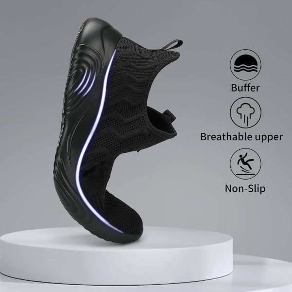 Mens Slip On Walking Shoes Lightweight Non Slip Gym Workout Running Shoes Mesh Breathable Cushion Fashion Tennis Athletic Casual Sneakers