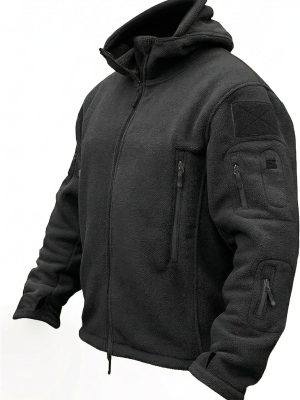 Tactical Jacket for Men Fleece Jackets Full Zip Military Hoodies Windproof Warm Winter Coat Outdoor Hunting